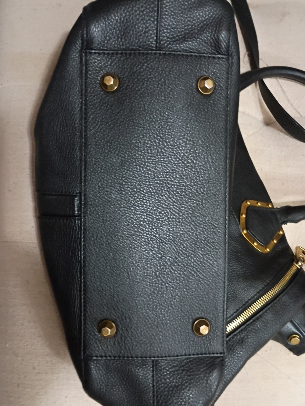 Yani Leather Satchel Handbag with Gold Hardware - - Picture 13 of 14